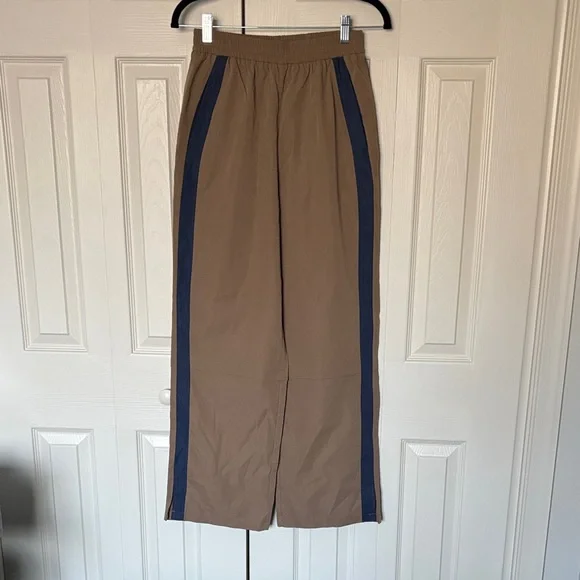 Cargo Pants Navy Side Stripe Sports Khakis Loose Straight Leg - Picture 3 of 6